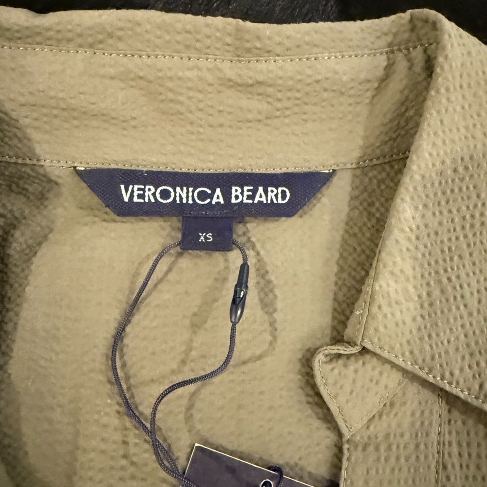 Veronica Beard Olive Green Button-Front Tiered Mi… - image 3